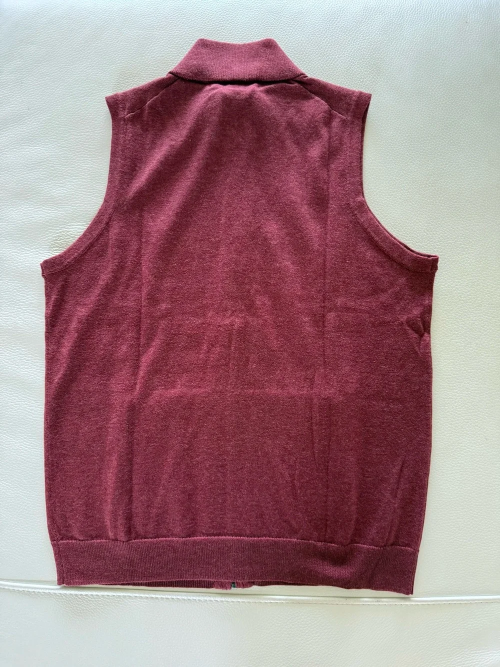 Brooks Brothers Men's Rust Orange Full-Zip Sleeveless Sweater Vest